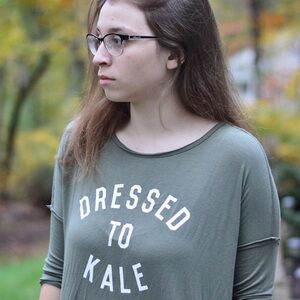 - Olive Green 'Dressed to Kale' Graphic Tee